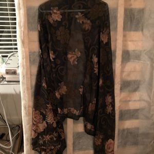Sheer patterned brand new flower scarf